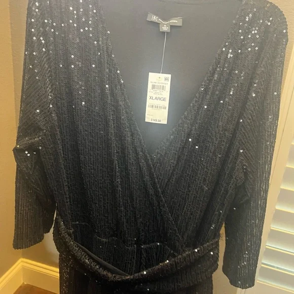 INC International Concepts Black Sequin Jumpsuit. NWT. Excellent condition. - Picture 7 of 13